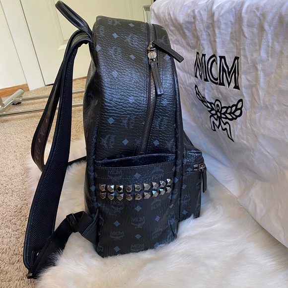 MCM Medium Stark Visetos Coated Canvas Backpack - Picture 3 of 13